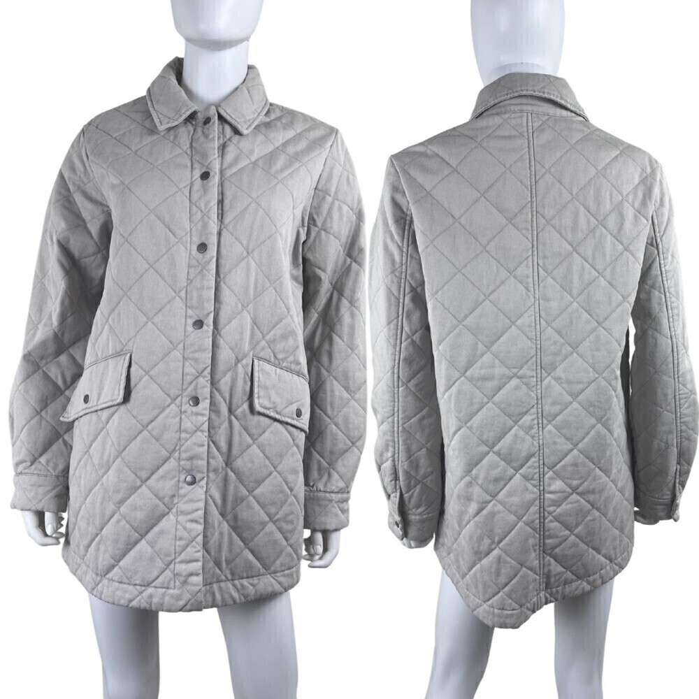 Joie Size M Beige Quilted Cotton Utility Boxy Jacket NEW Chore Farm Coat Outdoor - Picture 1 of 13